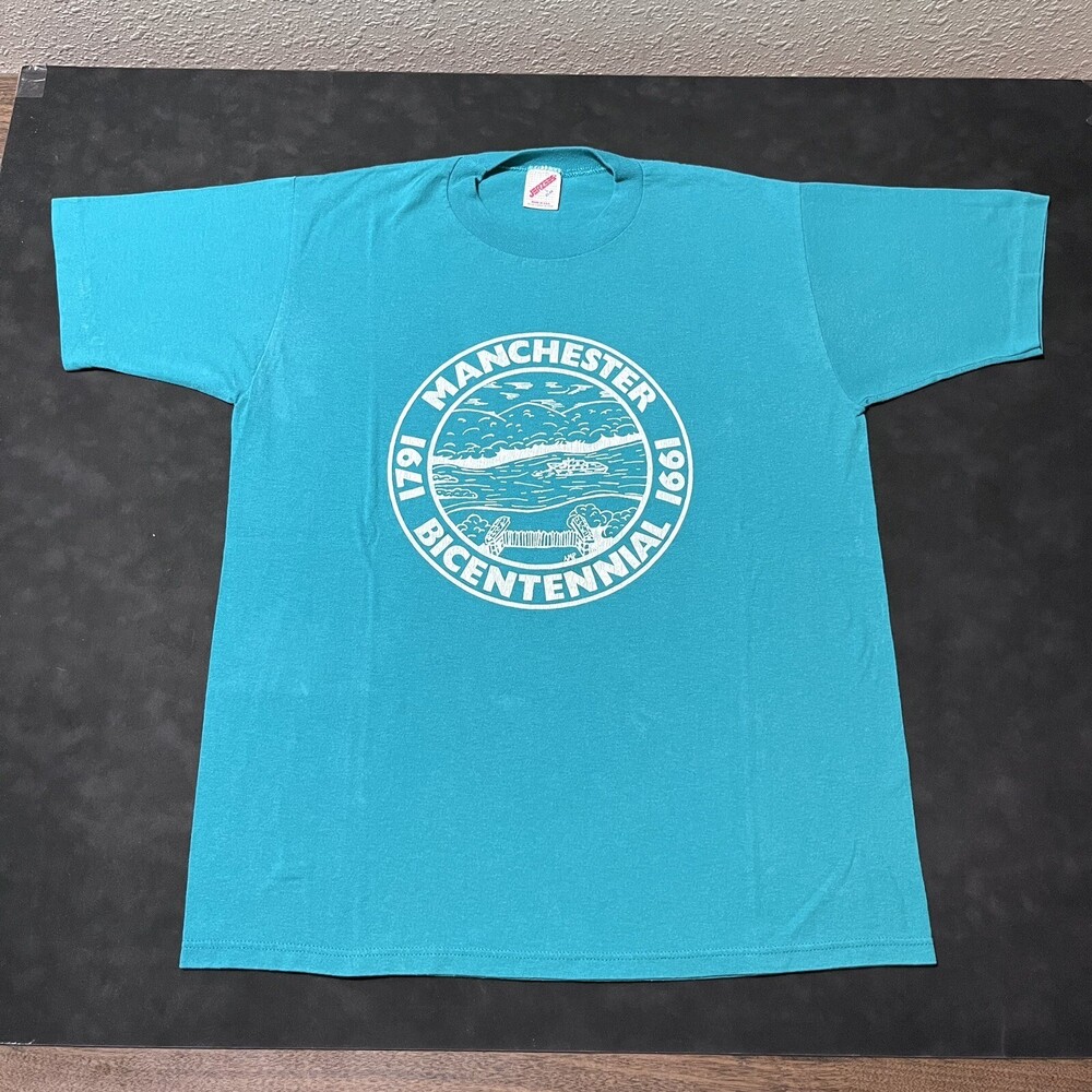 Vintage Manchester Shirt New England Sea Beach Lobster Fisherman Massachusetts